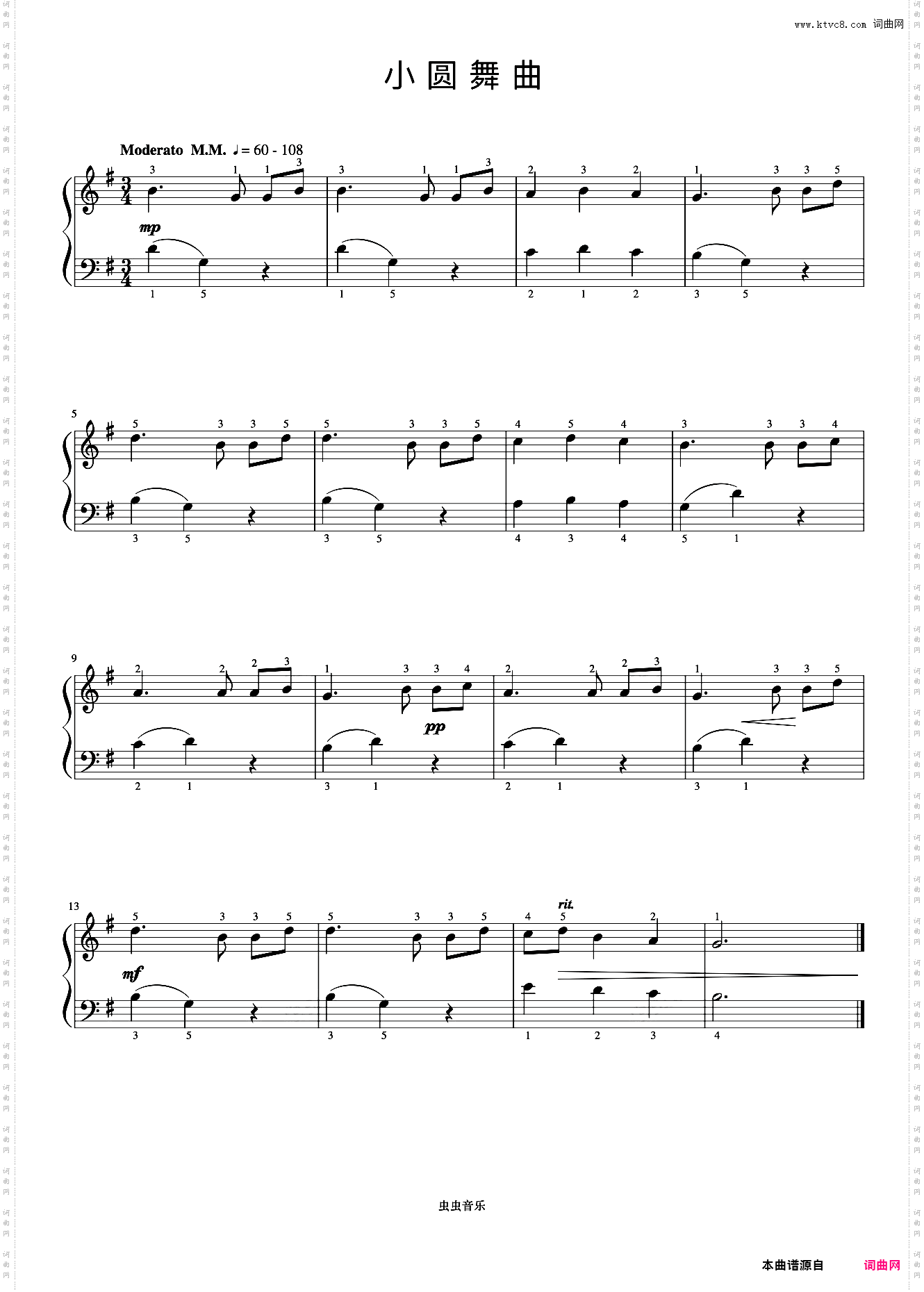 小圆舞曲《约翰汤普森 现代钢琴教程1》