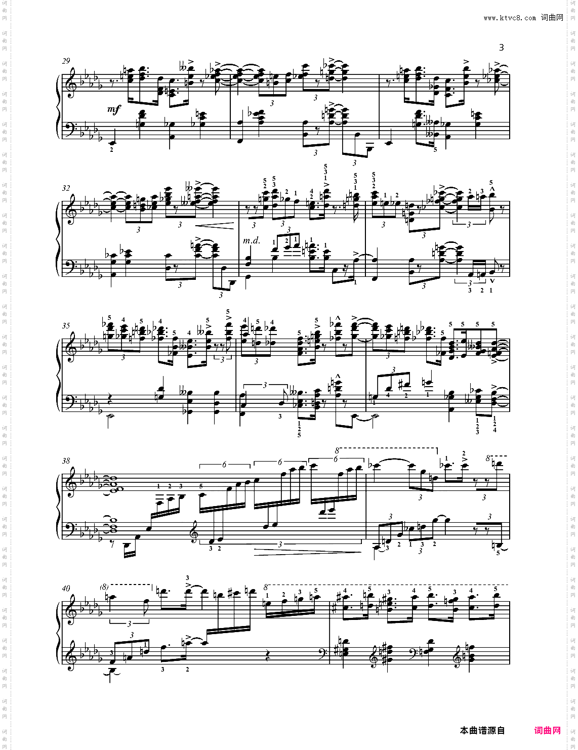 【爵士】【带指法】 尼古拉·凯帕斯汀 八首音乐会练习曲Eight Concert Études Op 40 - No· 7· Intermezzo· Allegretto