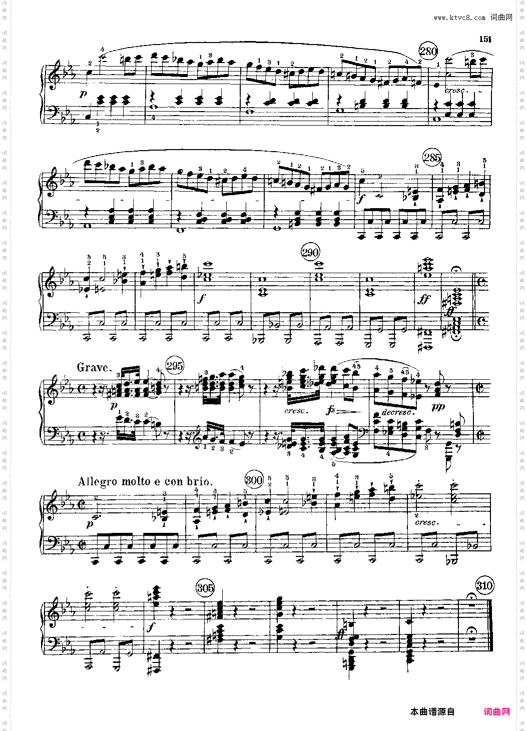 c小调第八号钢琴奏鸣曲《悲怆》全乐章 带指法版