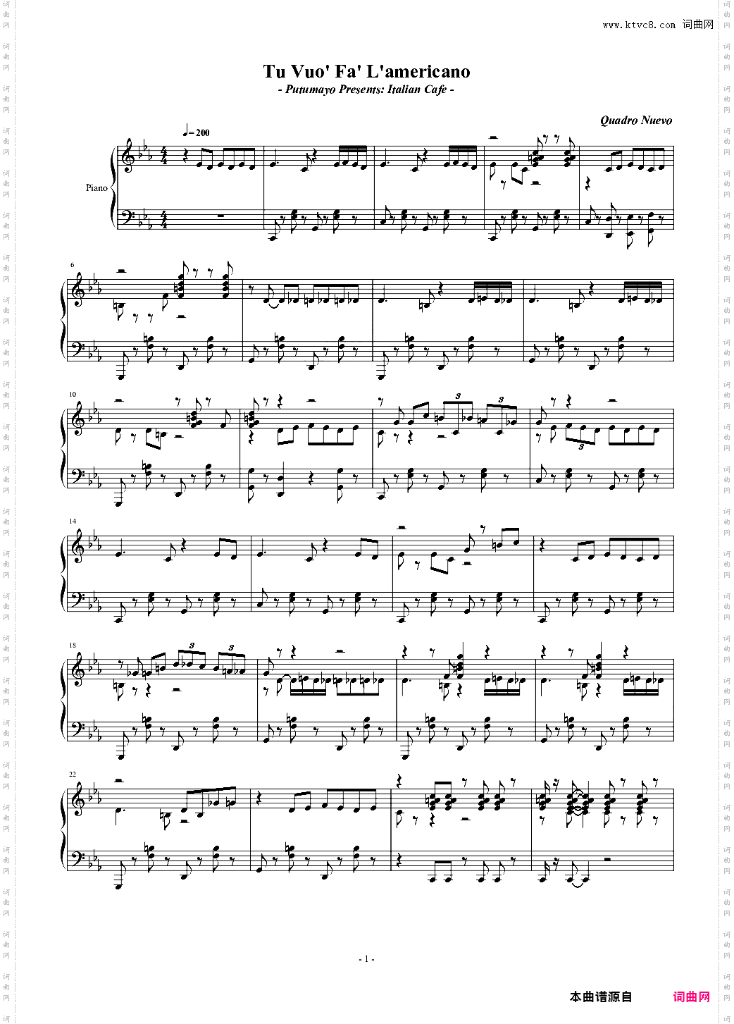 Tu Vuo' Fa' L'americano