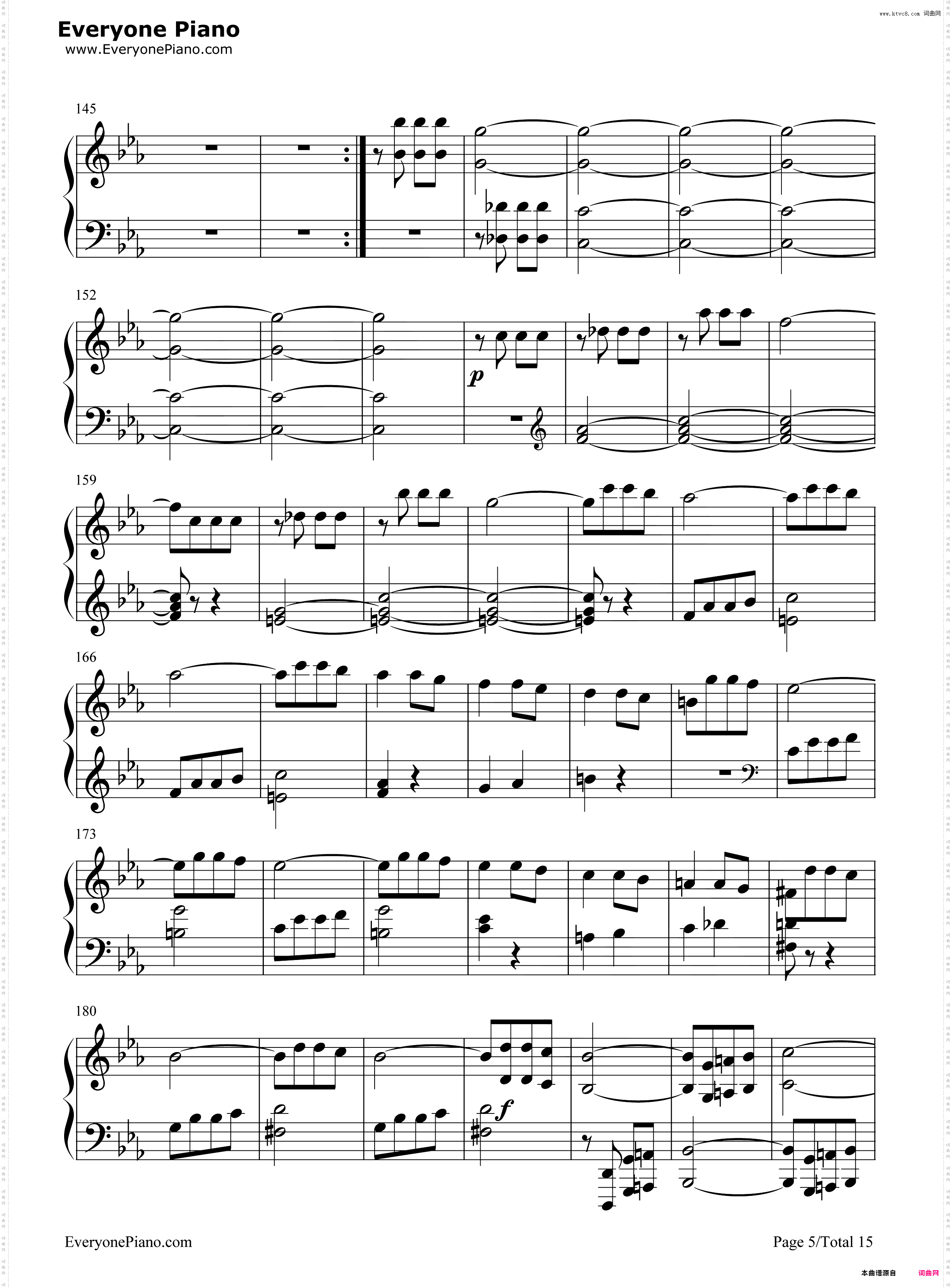 命运交响曲第一乐章 五线谱 简谱