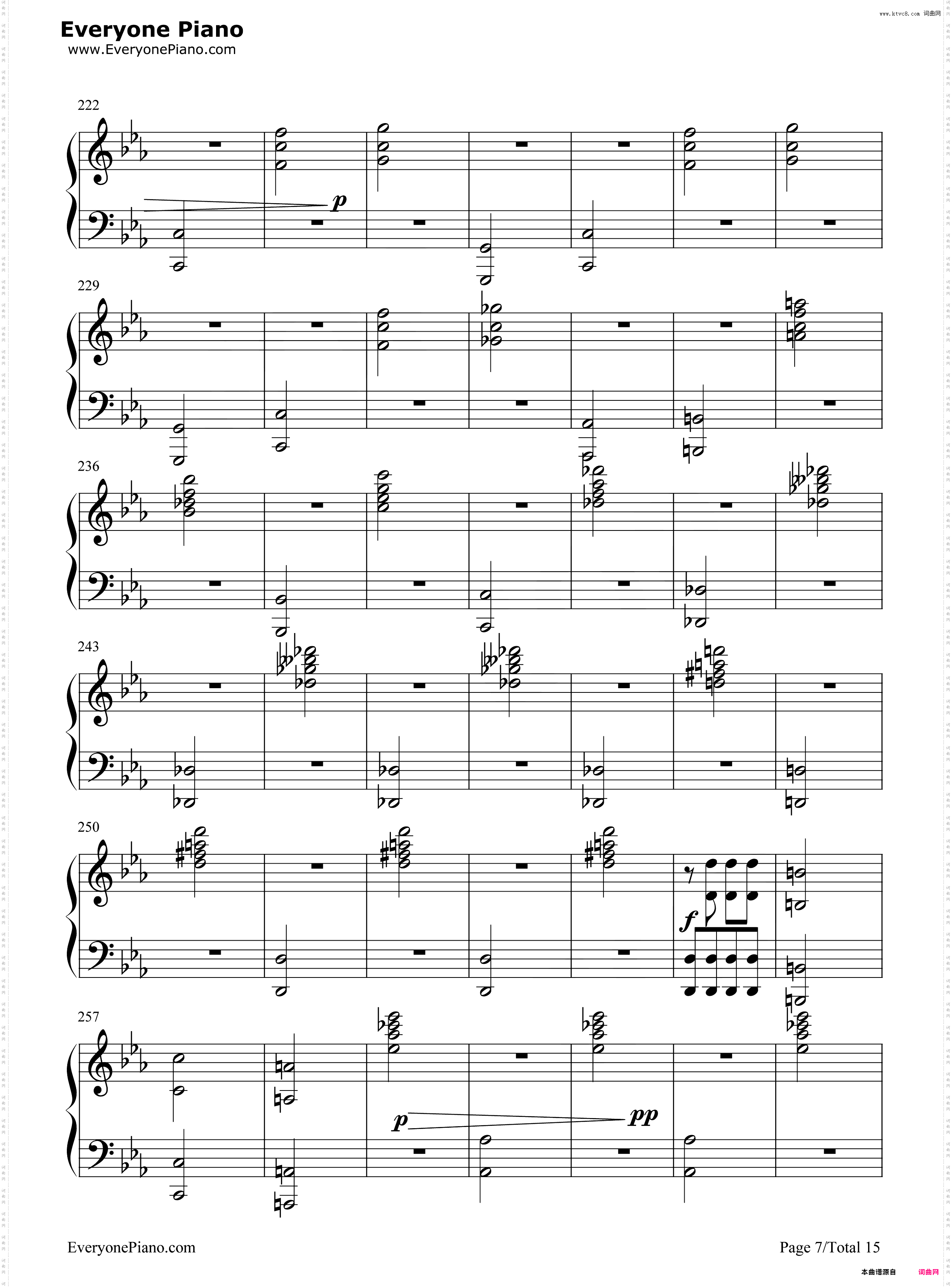 命运交响曲第一乐章 五线谱 简谱