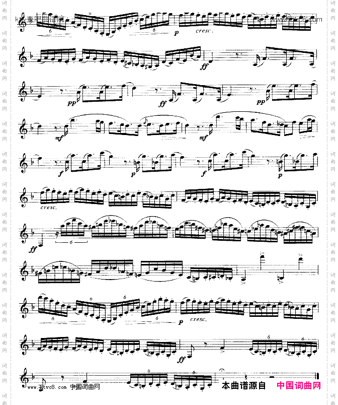 黑管练习曲第六首《练习曲》之11