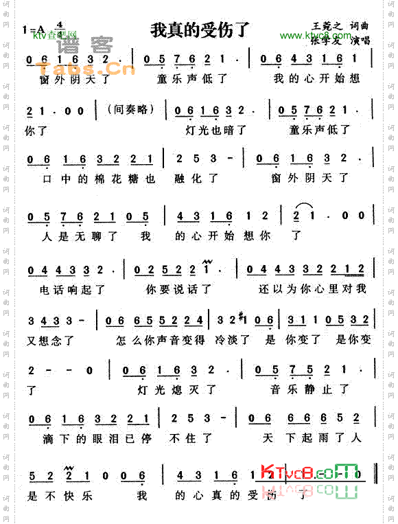 我真的受伤了