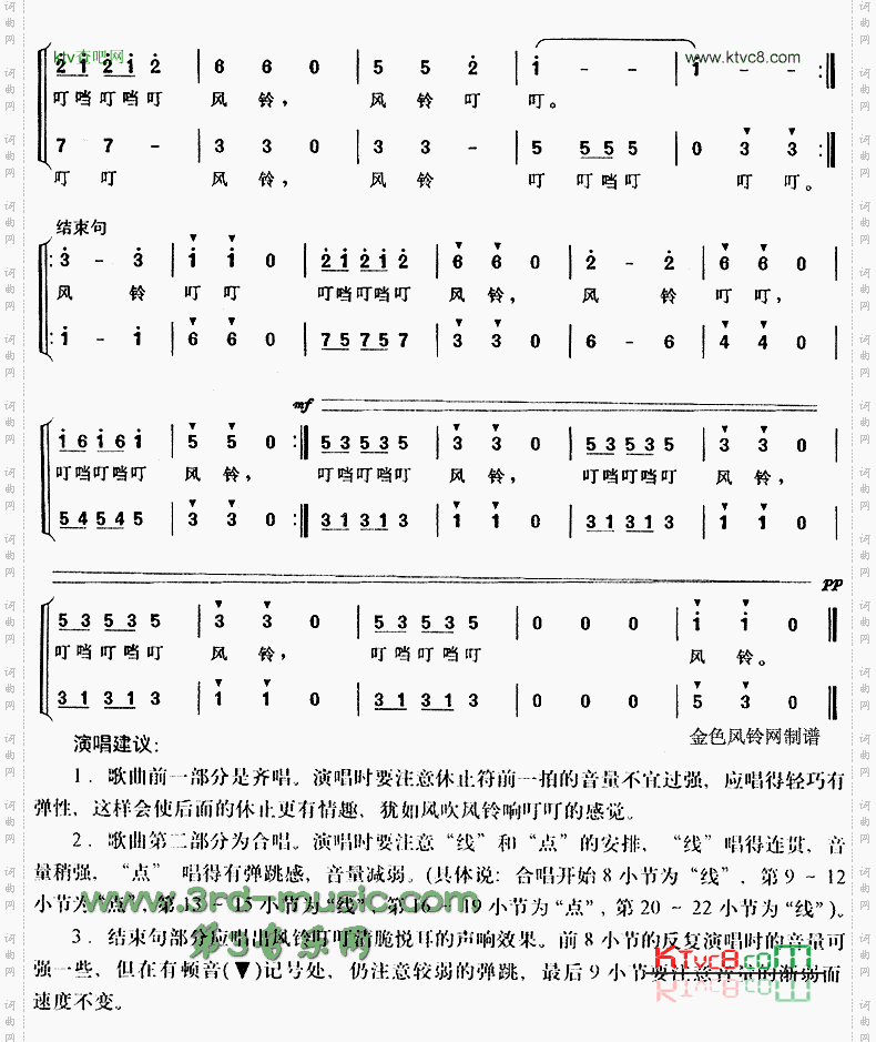 风铃叮叮[合唱曲谱]