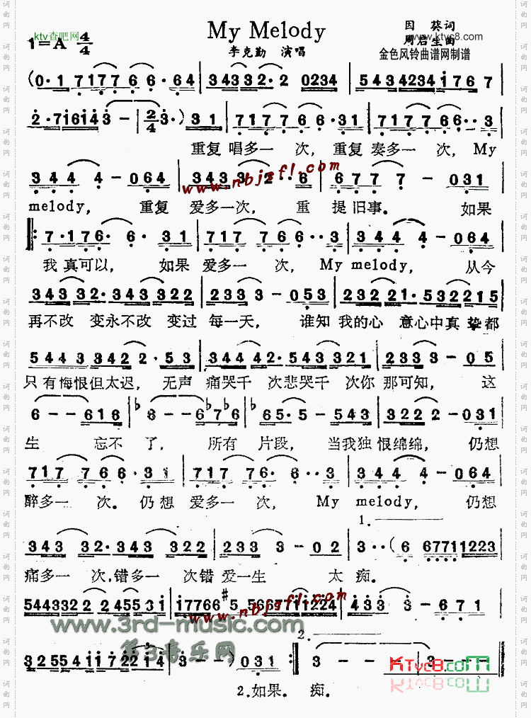 MyMelody粤语[简谱]