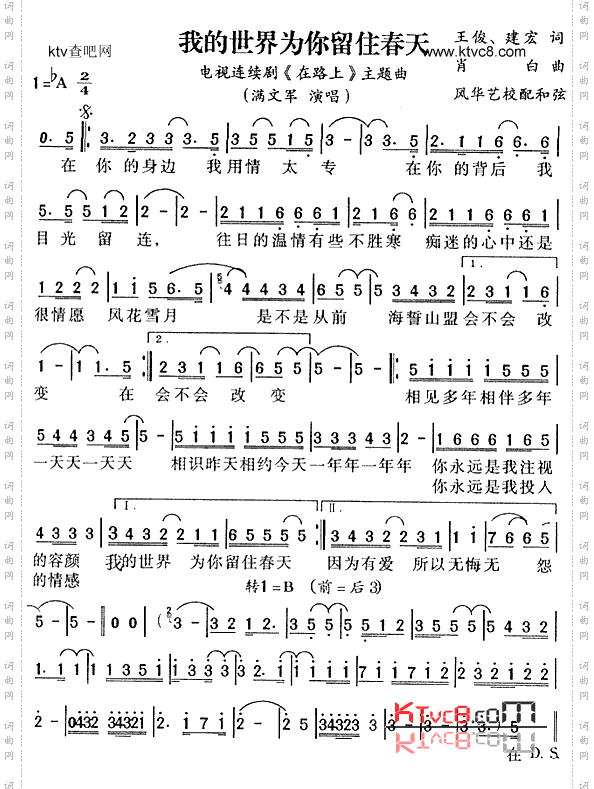 我的世界为你留住春天_《在路上》主题曲
