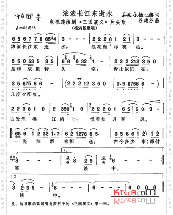 滚滚长江东逝水（《三国演义》片头曲）