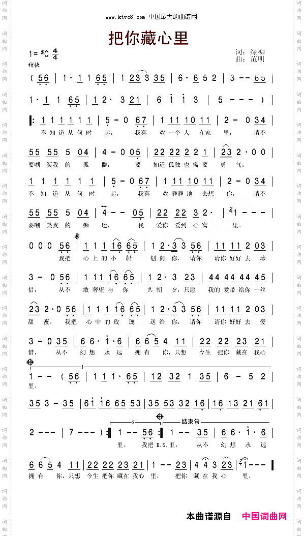 把你藏心里