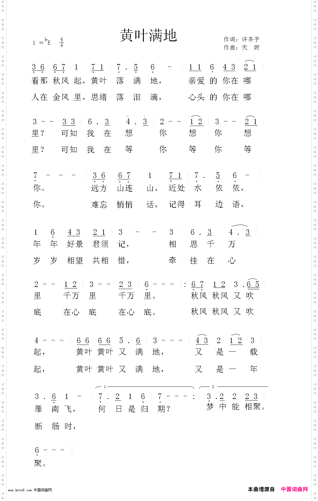 黄叶满地