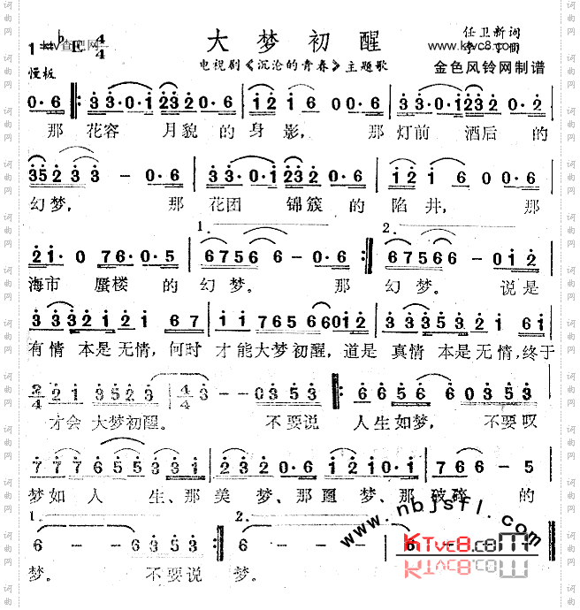 大梦初醒_《沉沦的青春》主题歌
