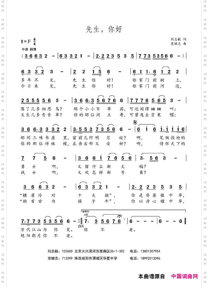 先生，你好