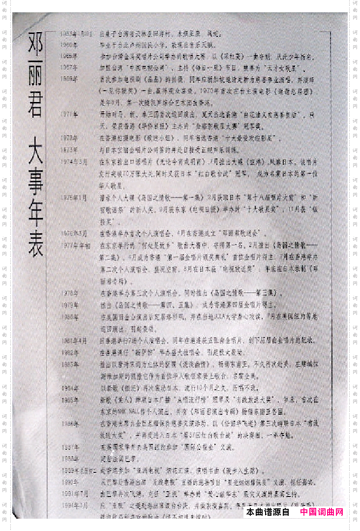邓丽君演唱歌曲集351-366