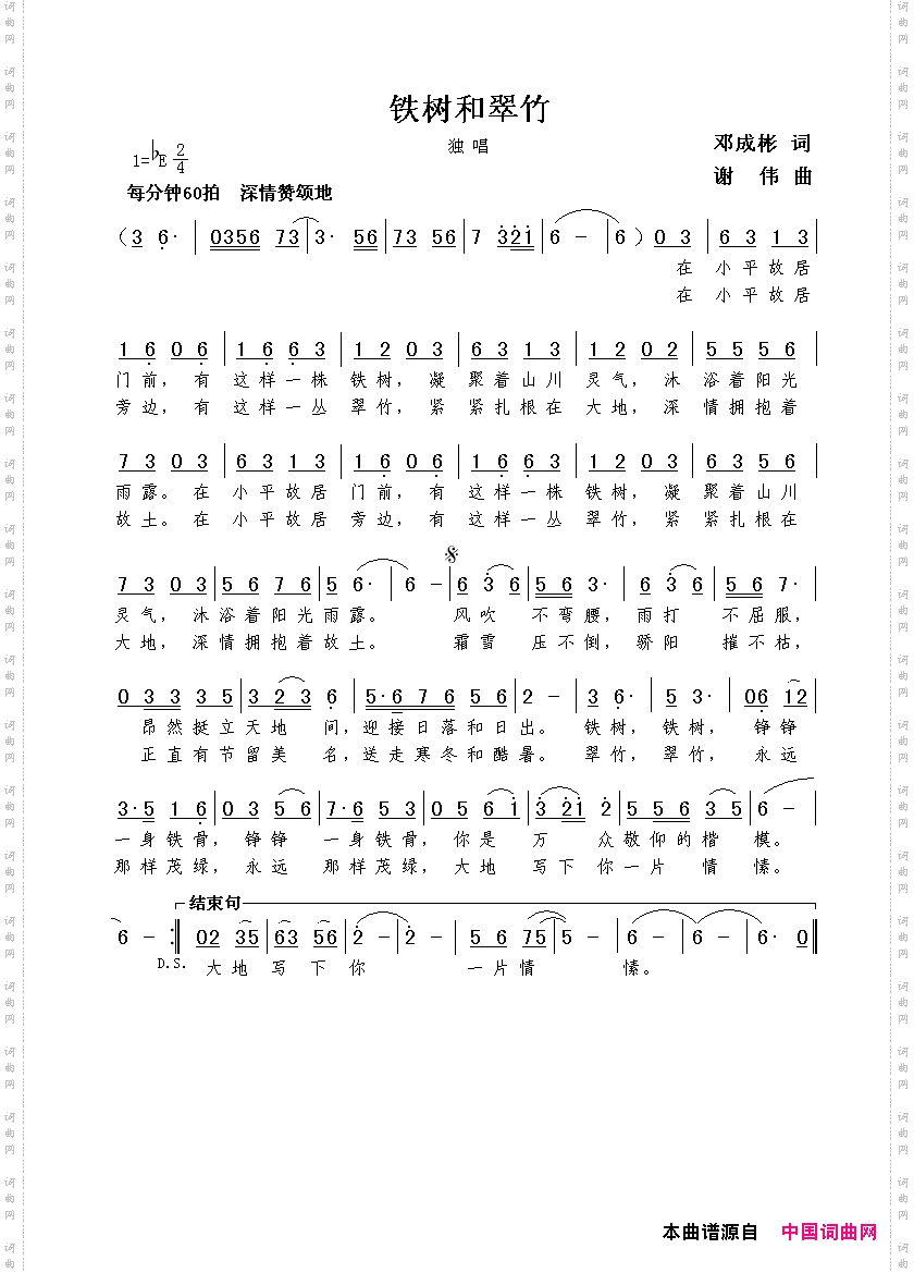 铁树和翠竹