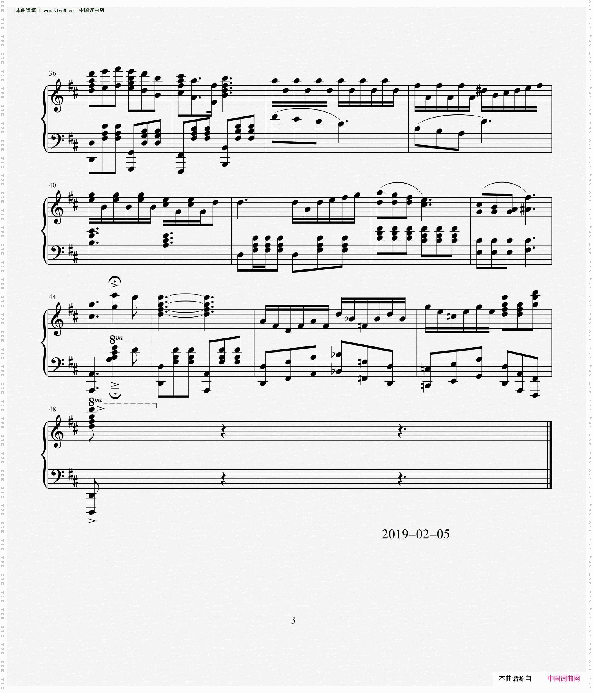 我和我的祖国_赵胤先钢琴曲谱