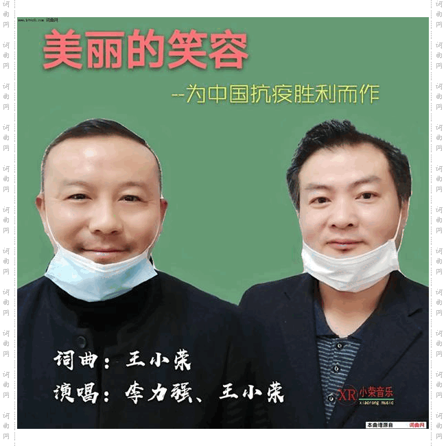 《美丽的笑容》简谱 王小荣作词 王小荣作曲 李力强王小荣演唱  第1页