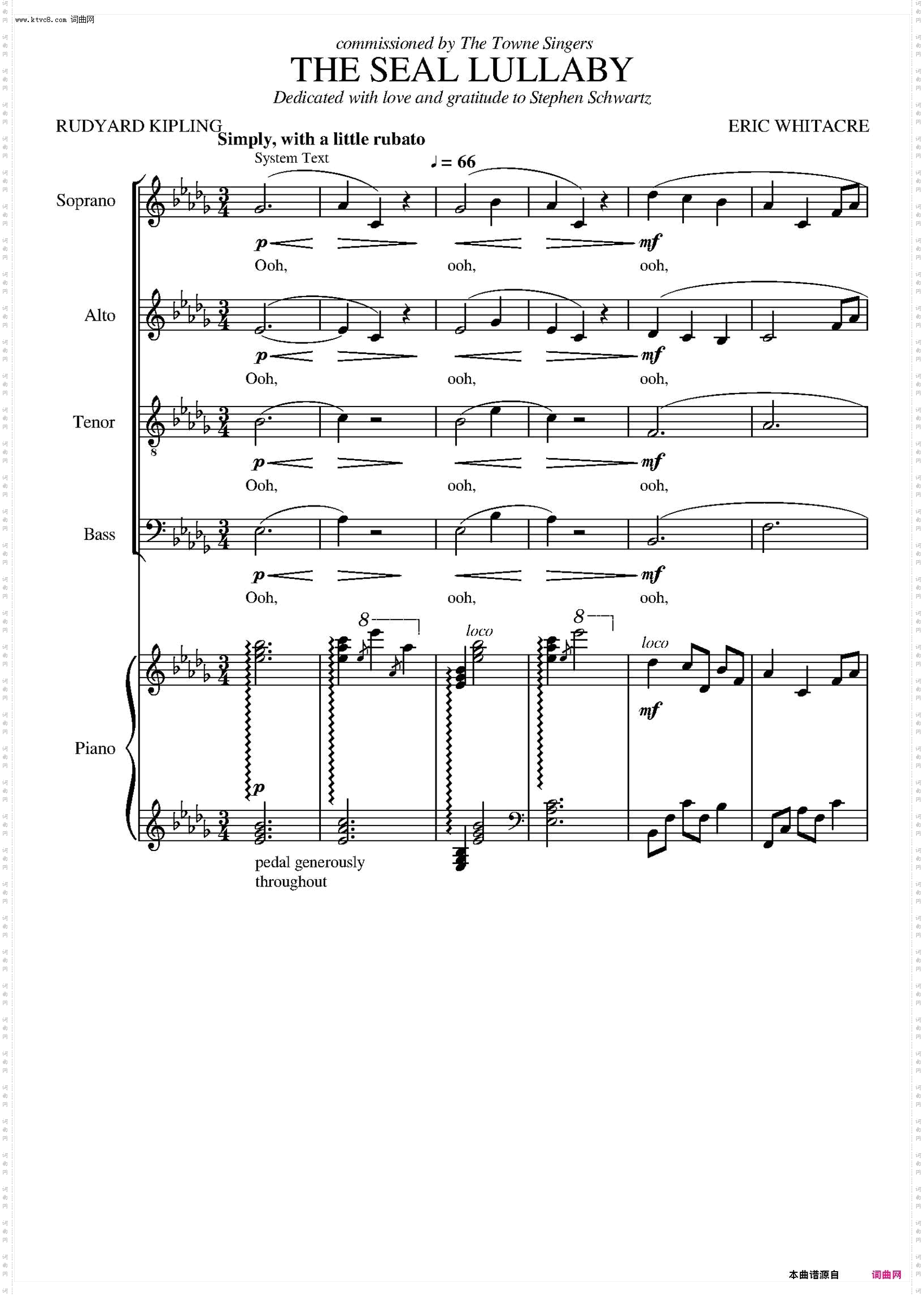 the seal lullaby_dedicated with love and gratitude to stephen schwartz
