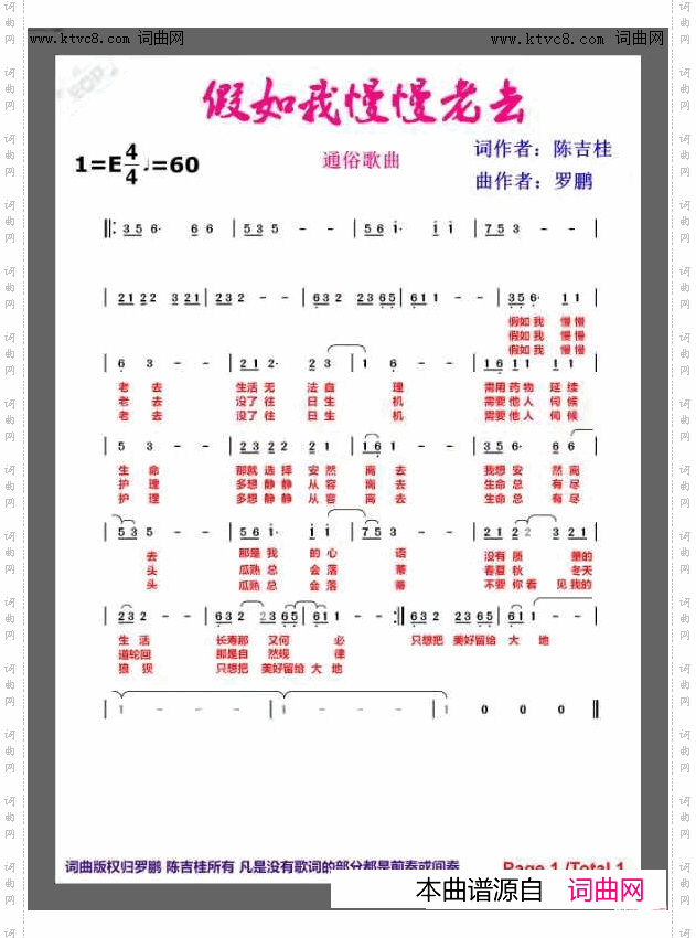 假如我慢慢老去