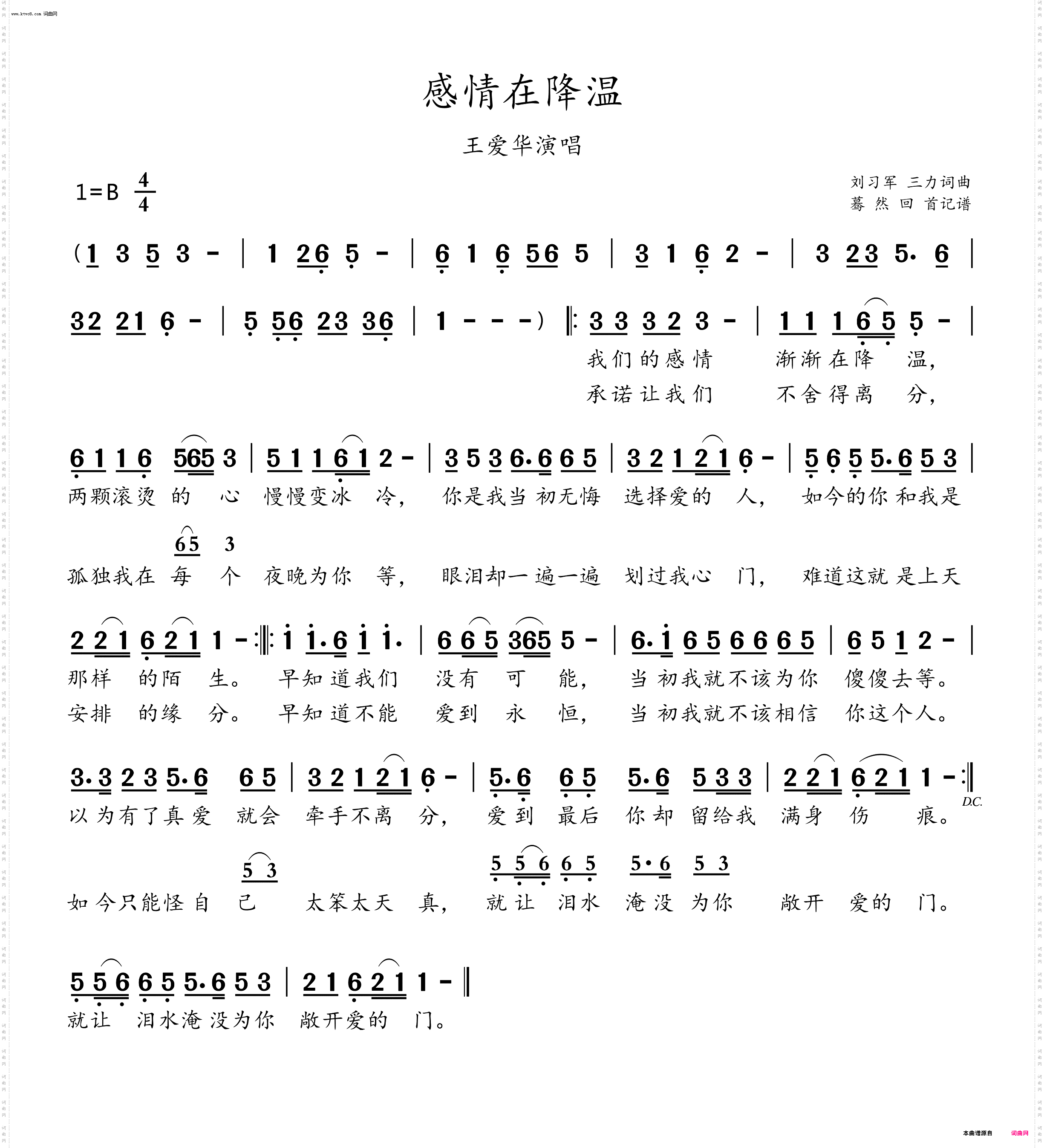 感情在降温_王爱华演唱