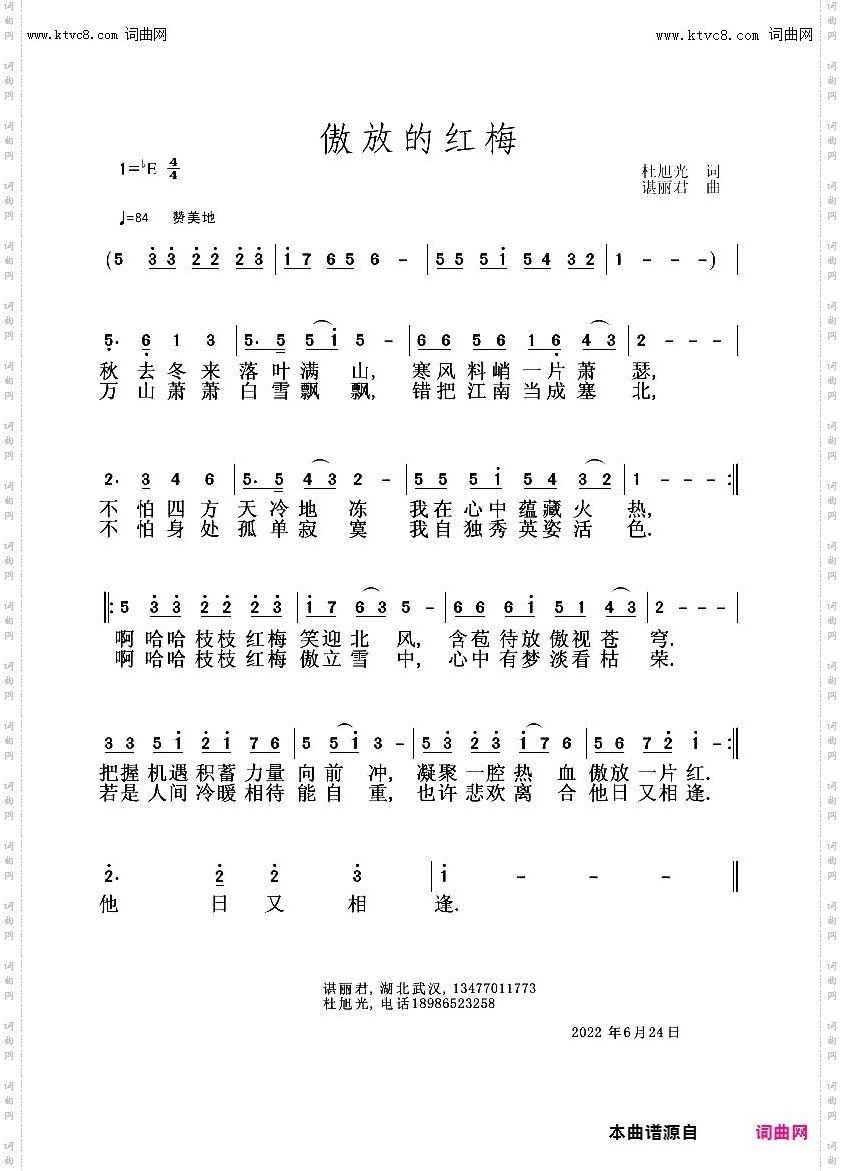 傲放的红梅
