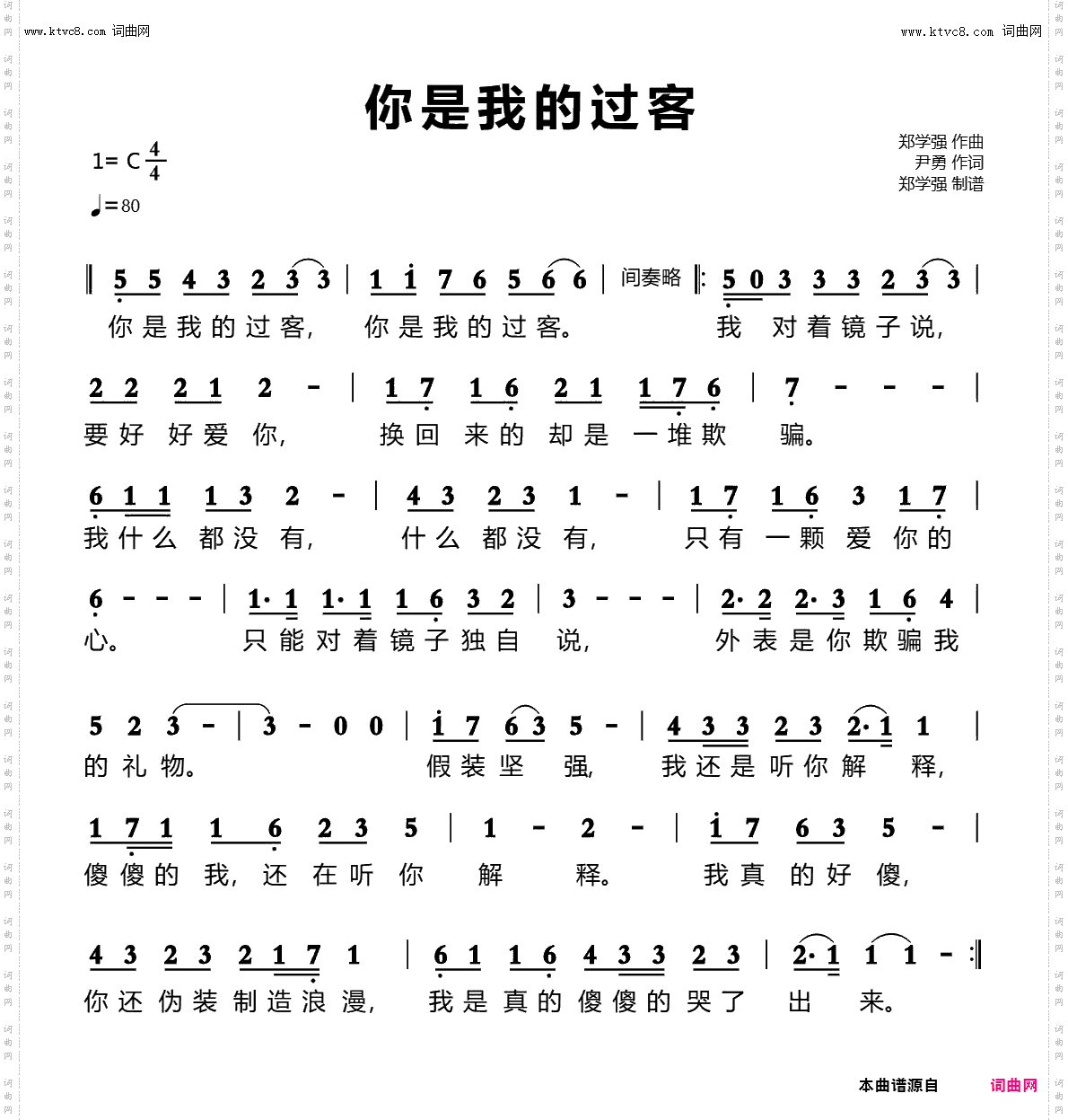 你是我的过客