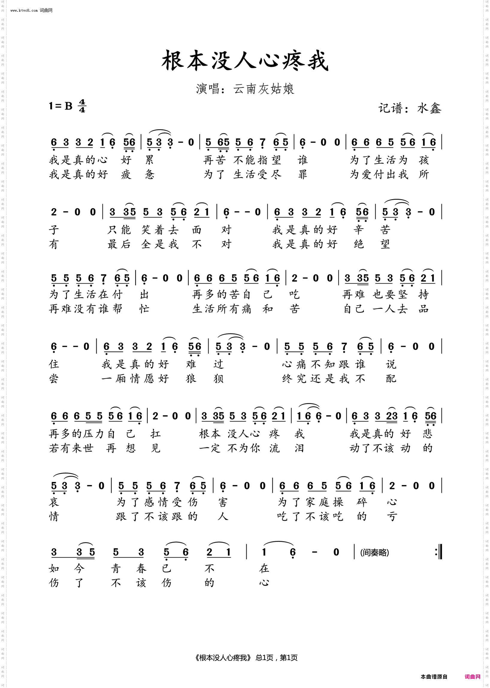 根本没人心疼我