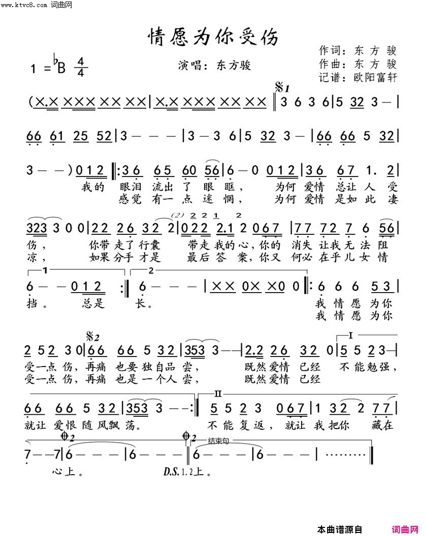 情愿为你受伤