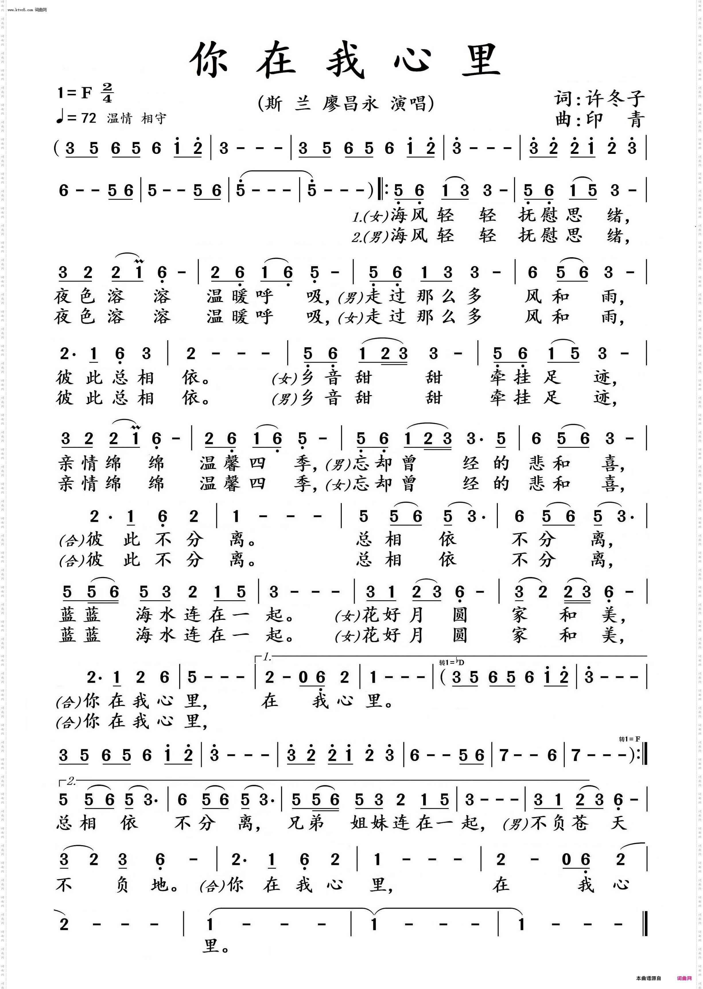你在我心里
