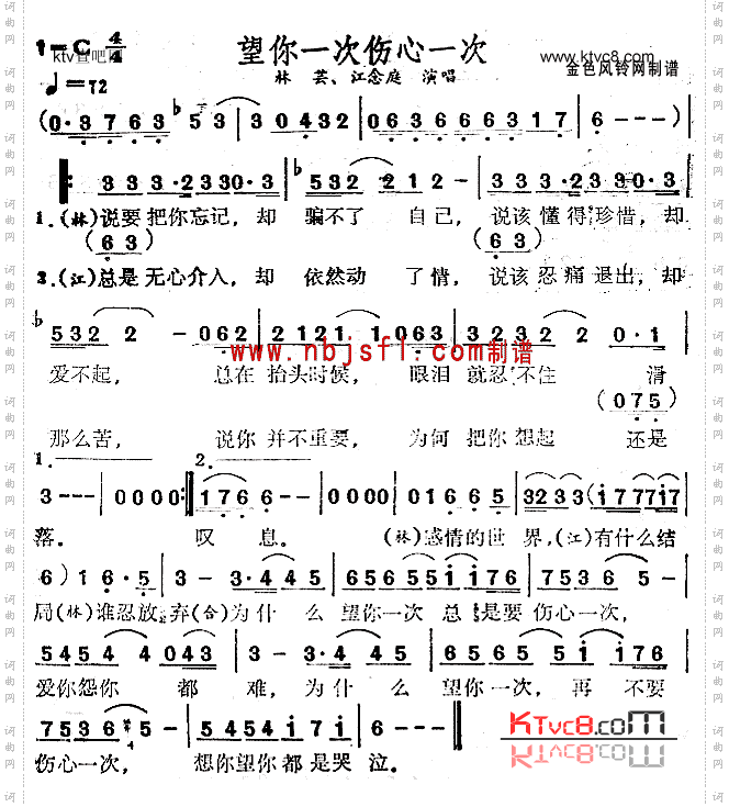 望你一次伤心一次