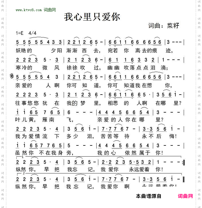 我心里只爱你