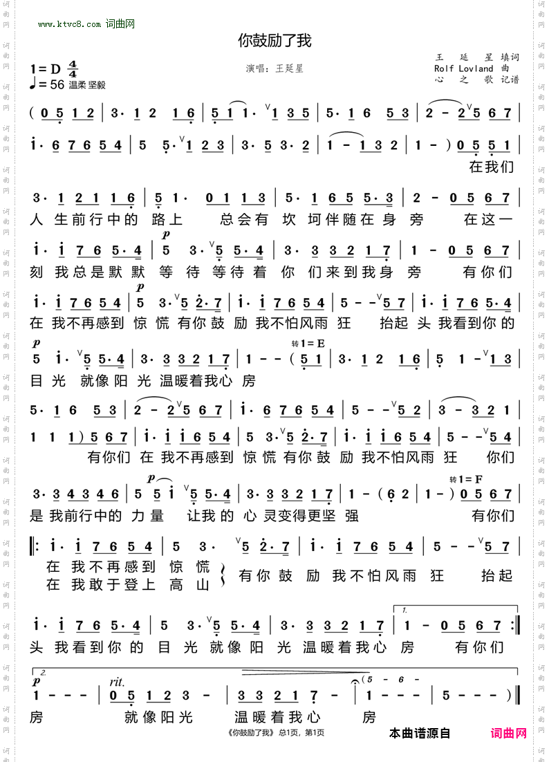 你鼓励了我