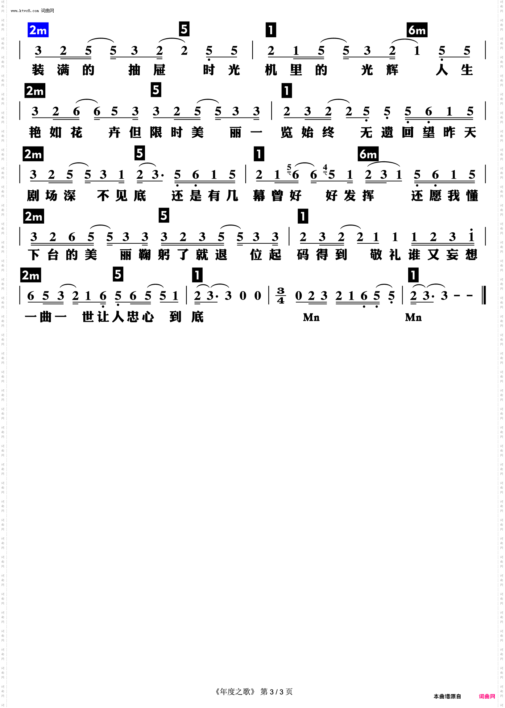 年度之歌_功能谱