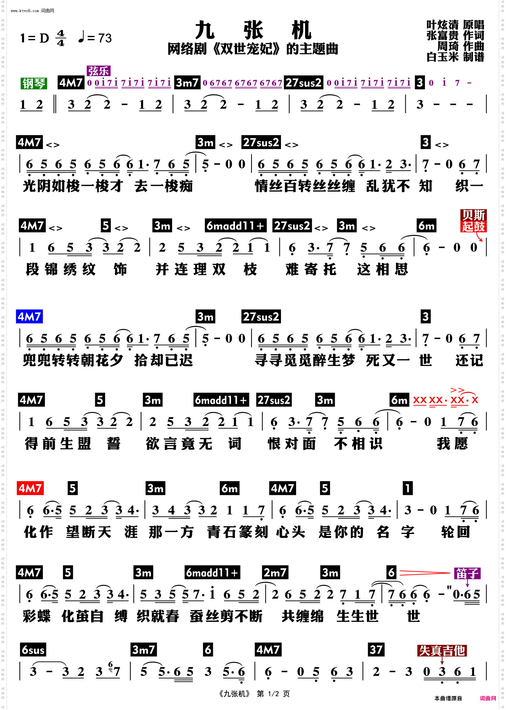 九张机_功能谱