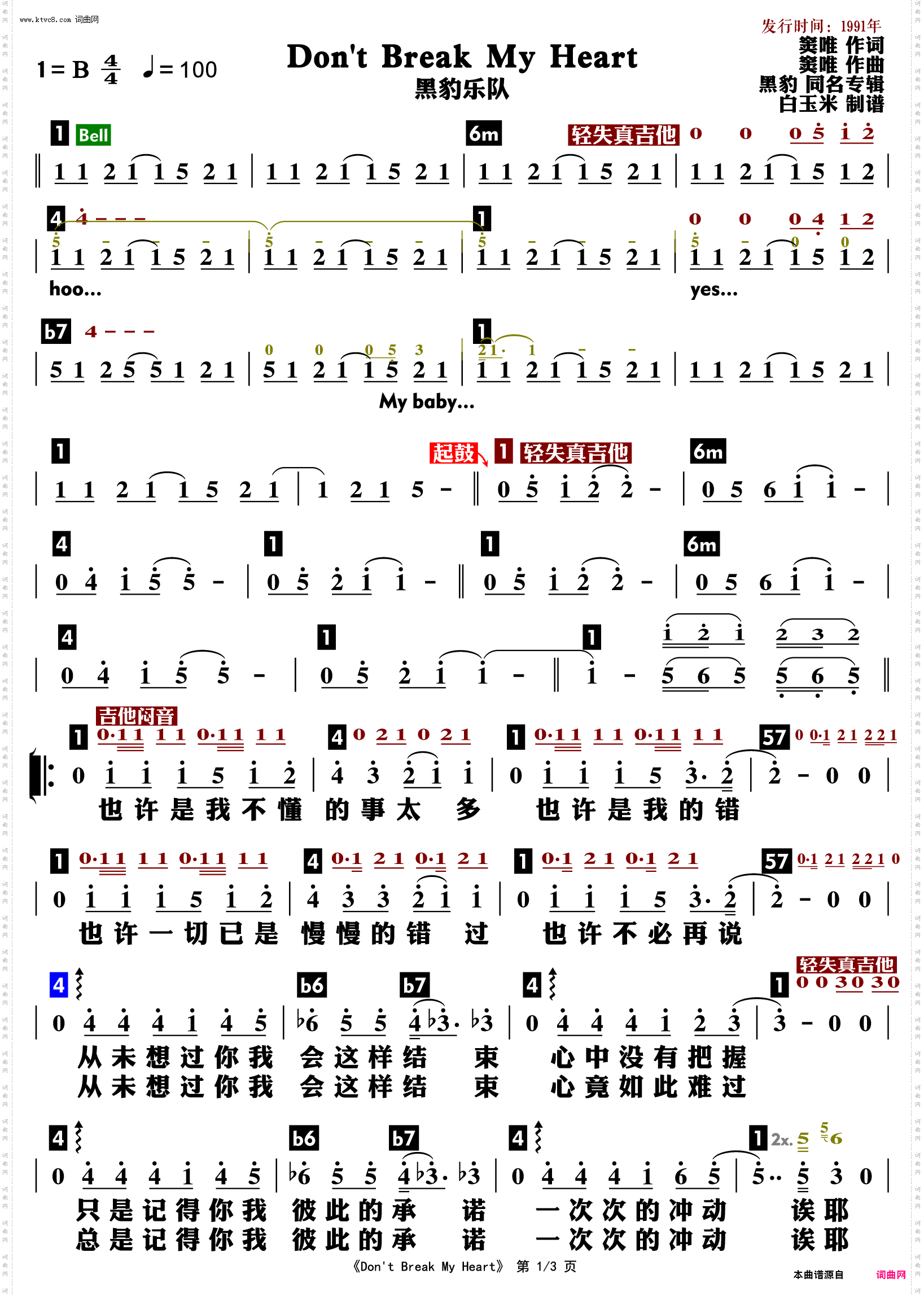Don't Break My Heart_功能谱