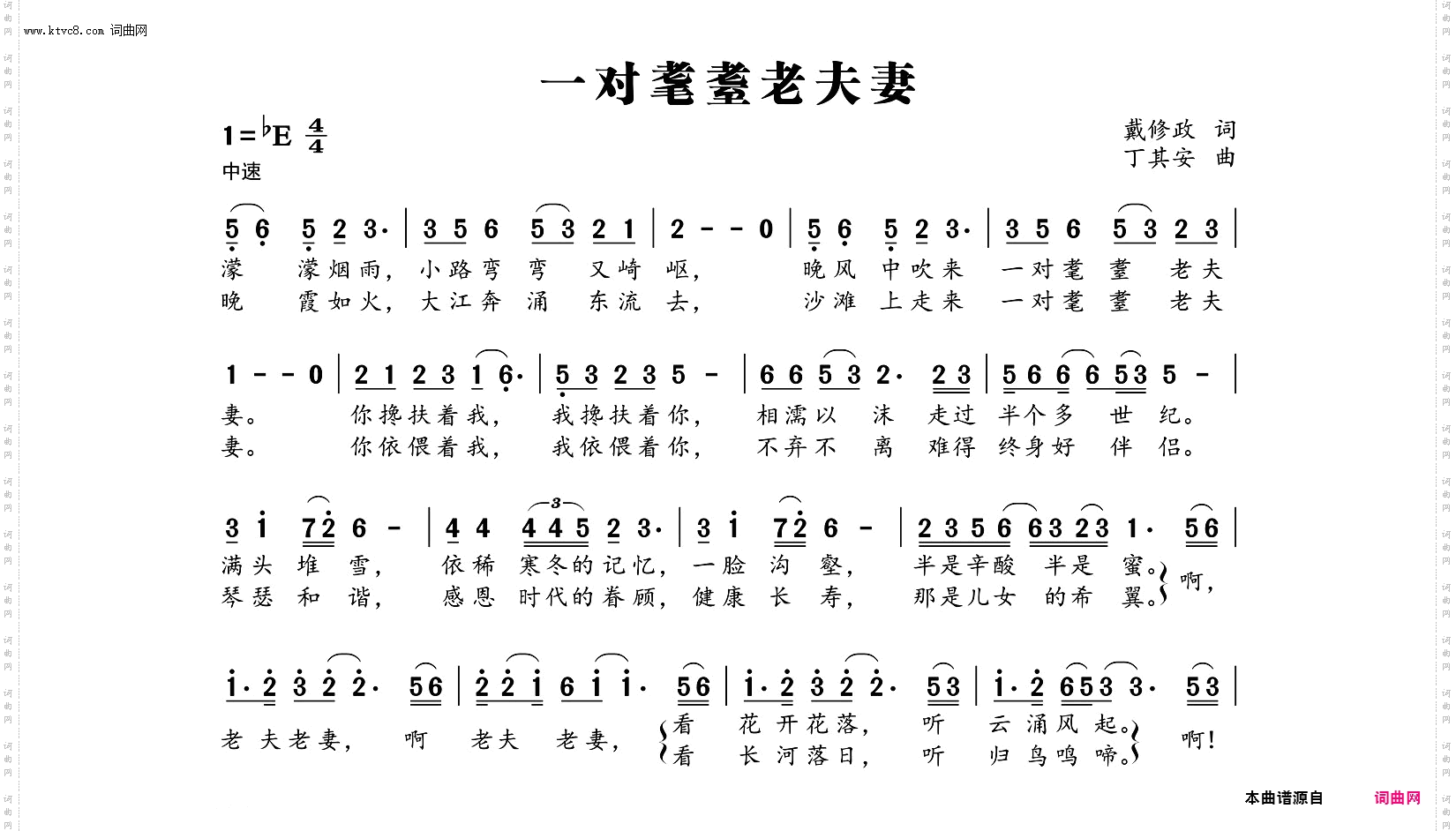 一对耄耋老夫妻