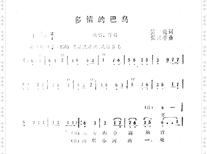 多情的巴乌