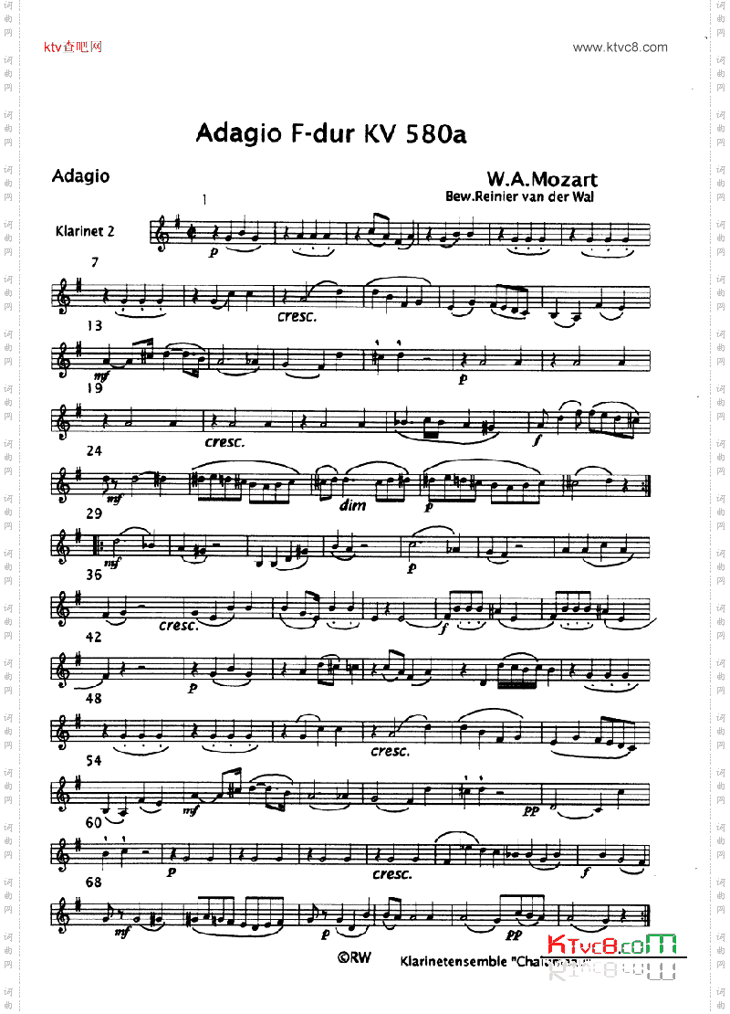 adagio f dur kv 580