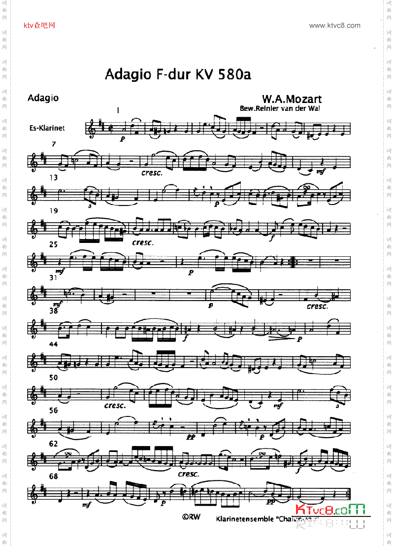 adagio f dur kv 580