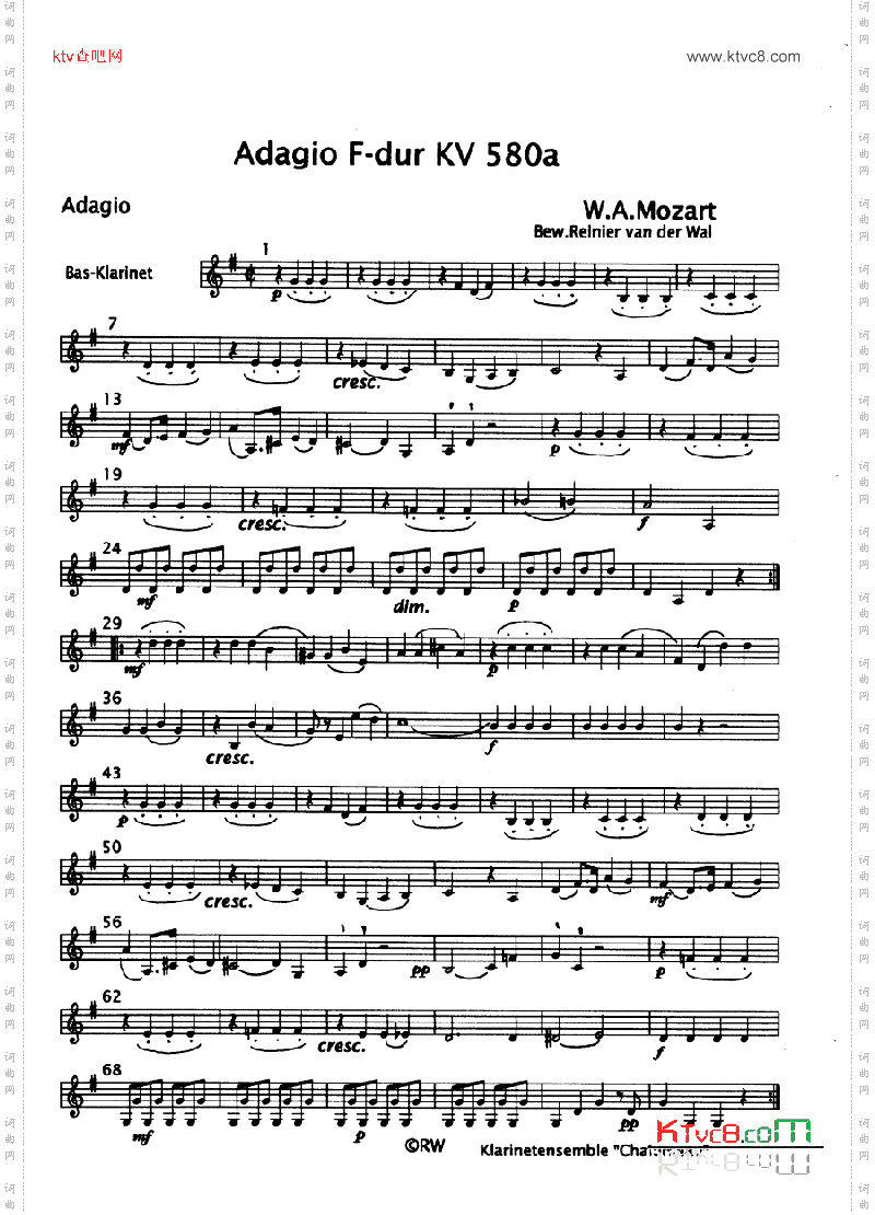 adagio f dur kv 580