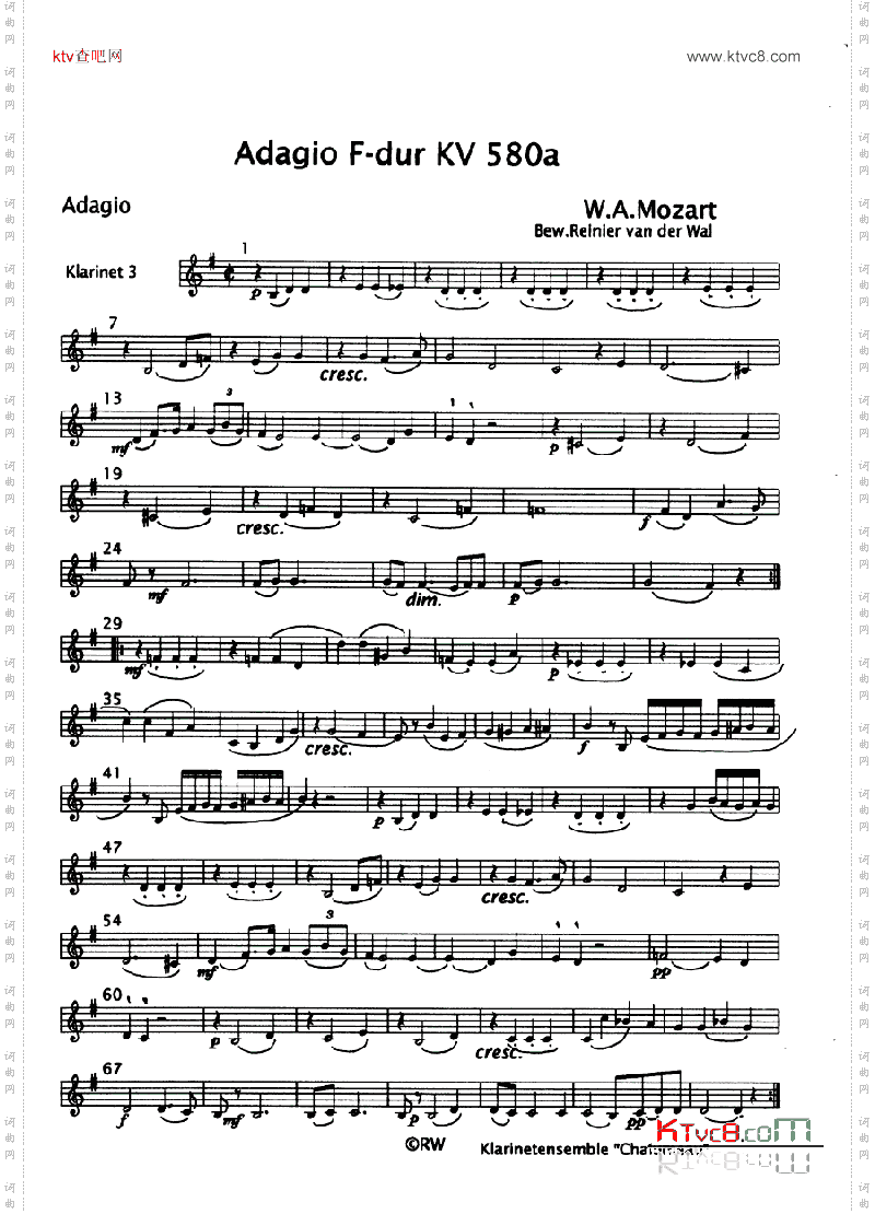 adagio f dur kv 580