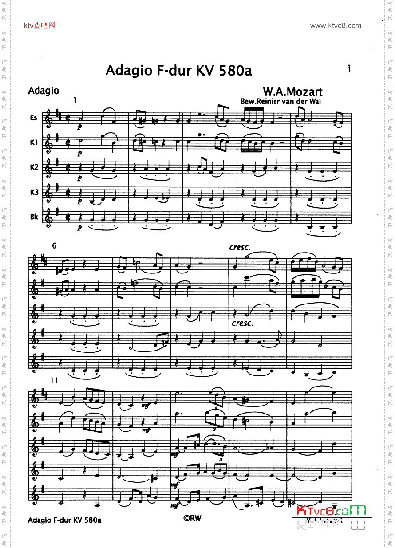 adagio f dur kv 580