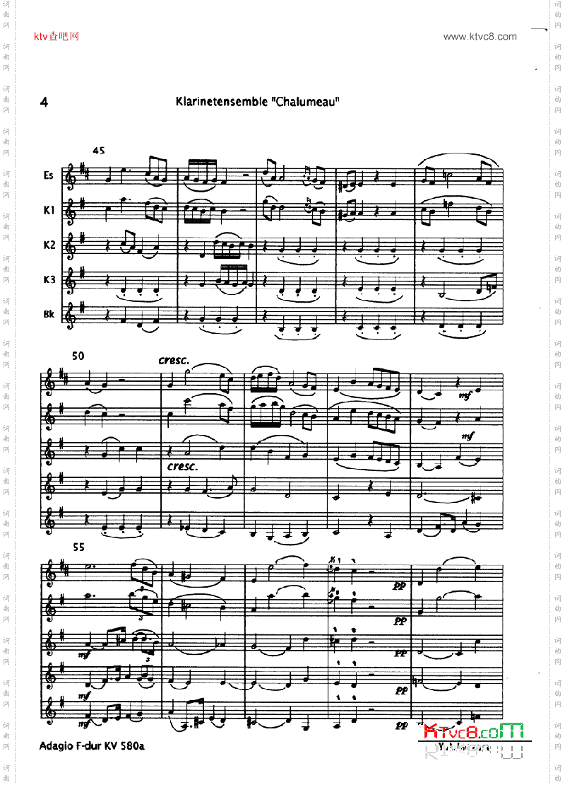 adagio f dur kv 580