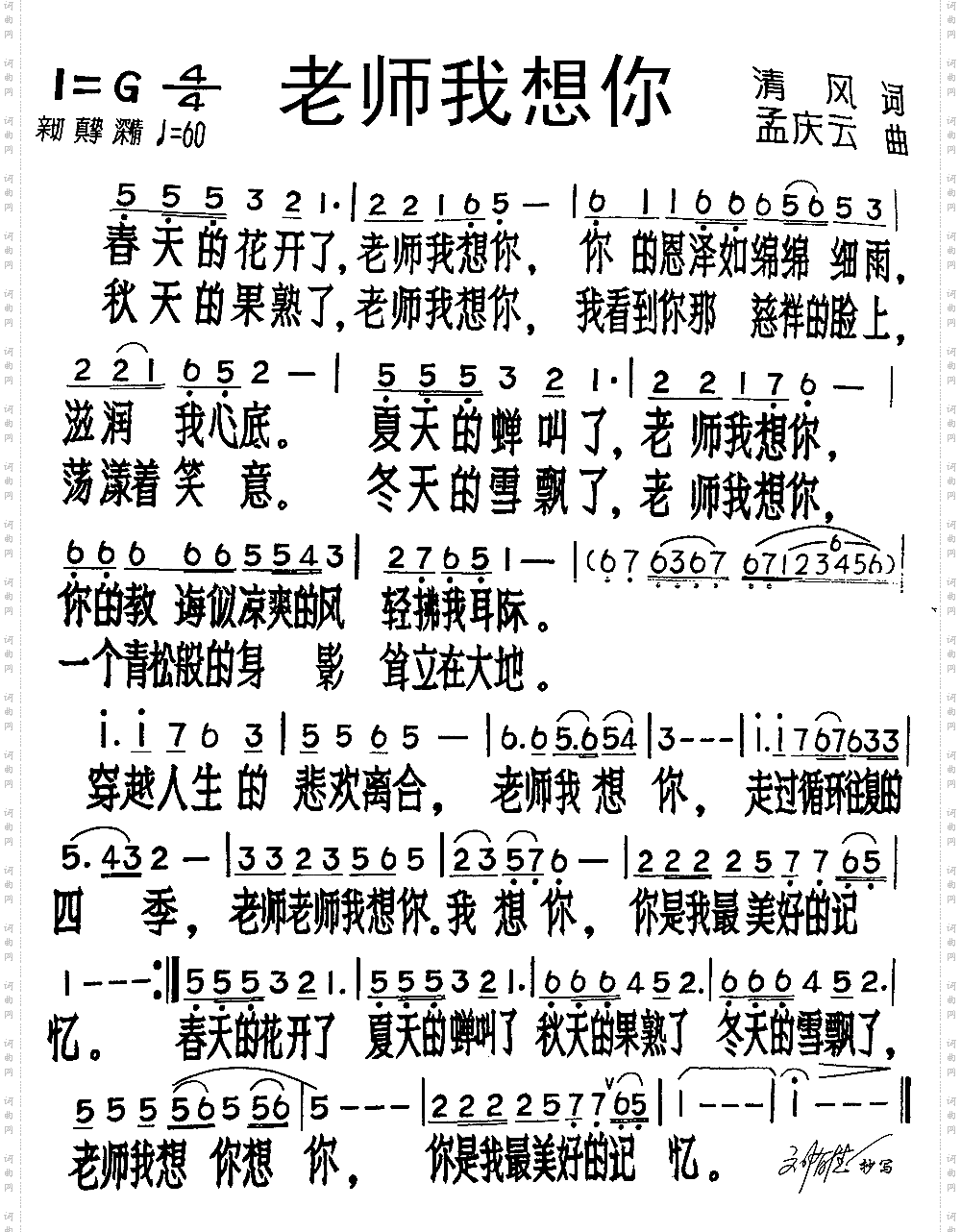 老师我想你
