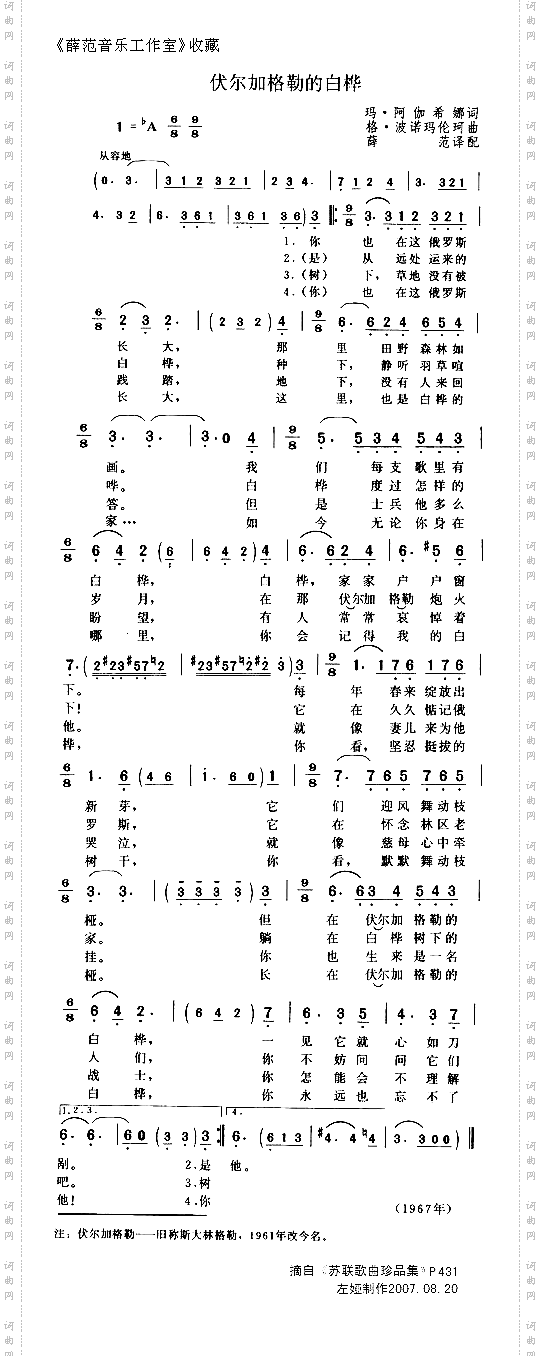 伏尔加格勒的白桦