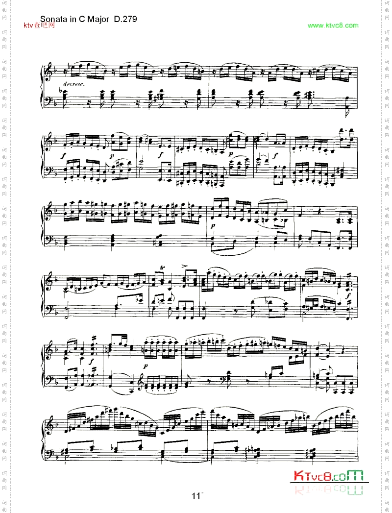 SonatainCMajorD.279C大调奏鸣曲D.279三