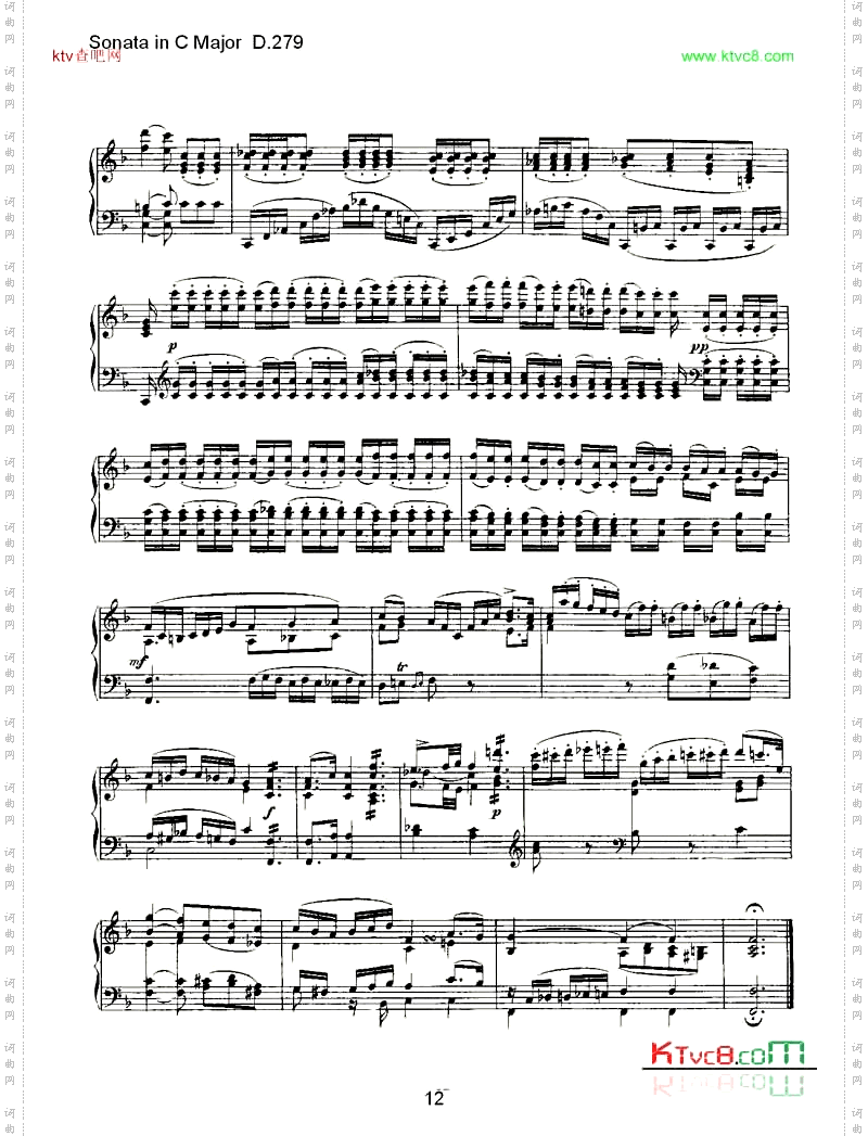 SonatainCMajorD.279C大调奏鸣曲D.279三