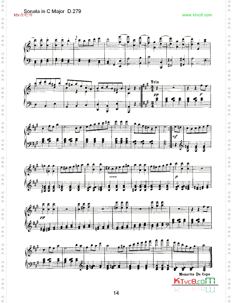 SonatainCMajorD.279C大调奏鸣曲D.279三