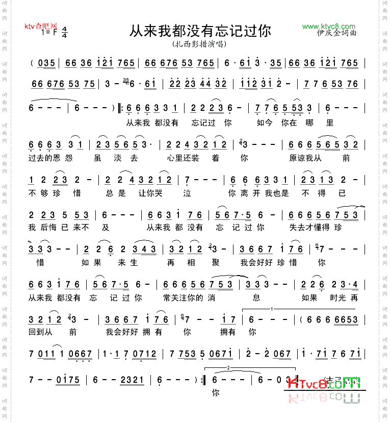 从来我都没有忘记过你