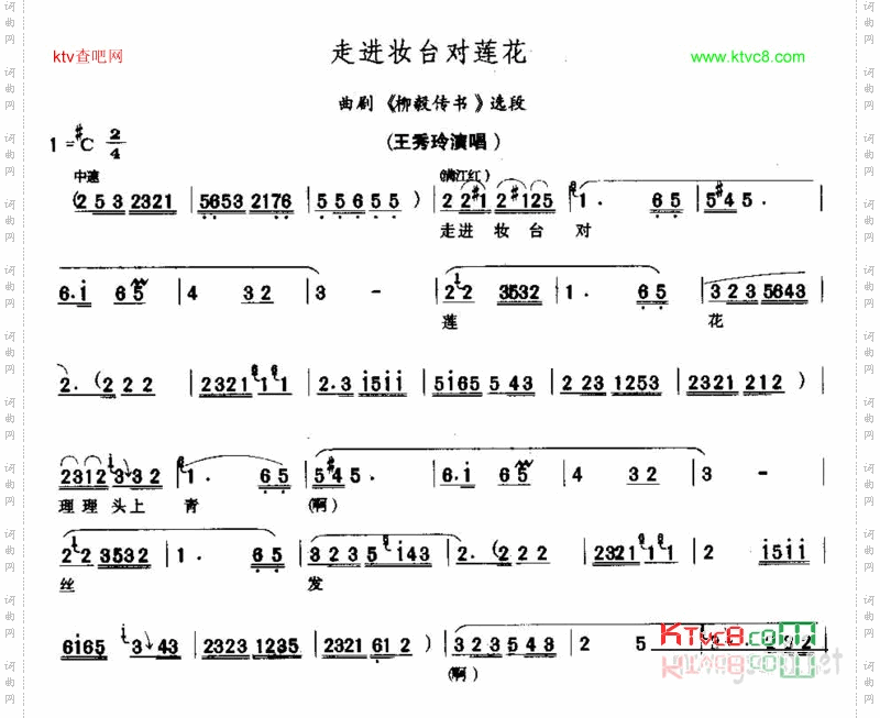 走进妆台对莲花