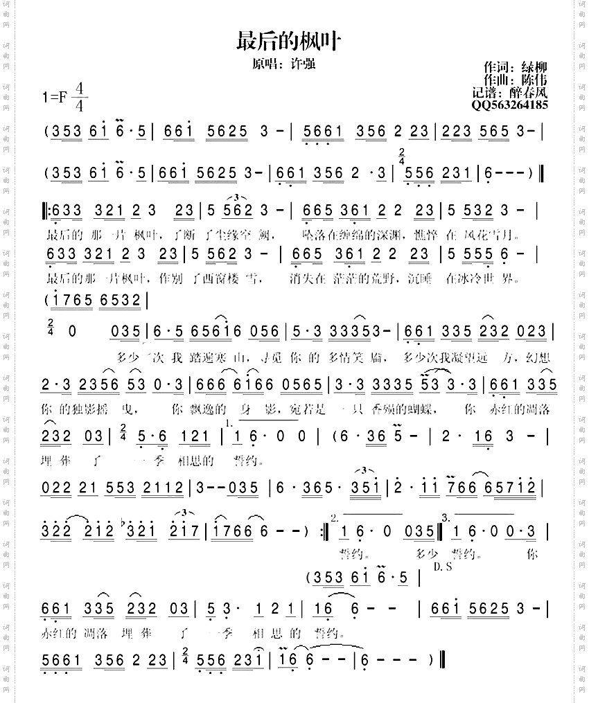 最后的枫叶